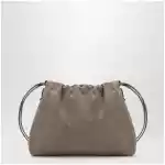 Brunello Cucinelli BC Duo Pouch brown suede bag with monile detail
