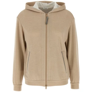 Brunello Cucinelli Precious Zipper Pull Hoodie