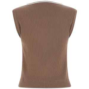 Brunello Cucinelli Shiny Trim Tank Top
