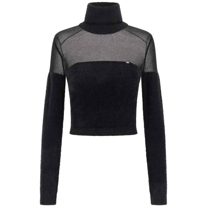 Elisabetta Franchi Brushed Insert Turtleneck Sweater