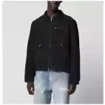 Represent Long-sleeve zip-up cotton jacket in black