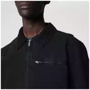 Represent Long-sleeve zip-up cotton jacket in black