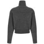 Brunello Cucinelli Shiny Zipper Pull Wool Cardigan