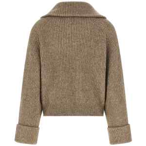 Brunello Cucinelli Shiny Zipper Pull Cardigan
