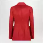 Max Mara Semi-fitted single-breasted blazer in red linen