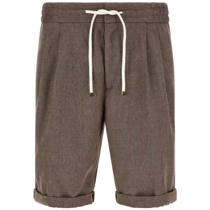 MZ408U0020C009_01_M_2026-06-25T09-07-26.842Z Brunello Cucinelli Linen And Wool Bermuda Shorts