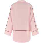 Off White Jacquard Satin New Roxy Pajama Shirt