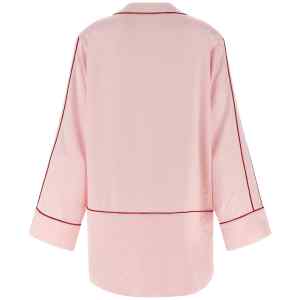 Off White Jacquard Satin New Roxy Pajama Shirt