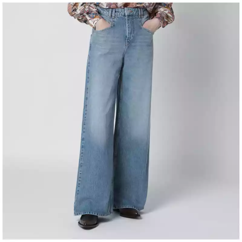 PA0052FBD1H02I_S_ISAMA-30LU.a ISABEL MARANT Light blue Lemony wide-leg jeans
