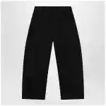 LEMAIRE Black wide-leg cotton trousers