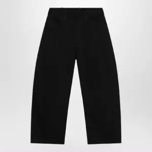 LEMAIRE Black wide-leg cotton trousers