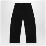 LEMAIRE Black wide-leg cotton trousers
