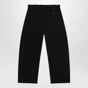 LEMAIRE Black wide-leg cotton trousers