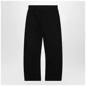LEMAIRE Black cotton trousers with belt