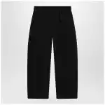 LEMAIRE Black cotton trousers with belt