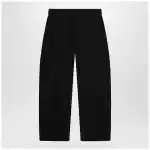LEMAIRE Black cotton trousers with belt