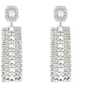 Self-Portrait Multi Crystal Droplet Earrings
