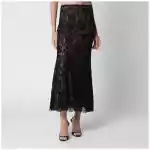 Self-Portrait Lace midi skirt in black