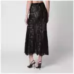 Self-Portrait Lace midi skirt in black