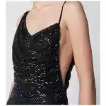 Self-Portrait Draped rhinestone-embellished maxi dress in black