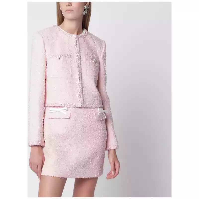 Self-Portrait Pink bouclé jacket