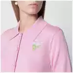 Self-Portrait Wool knit cardigan with floral embroidery in pink