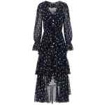 Self-Portrait Polka Dot Georgette Ruffle Maxi Dress