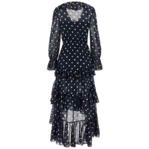 Self-Portrait Polka Dot Georgette Ruffle Maxi Dress