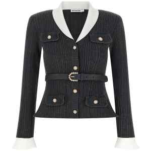Self-Portrait Ribbed Cardigan