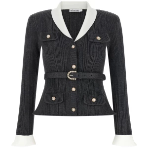 Self-Portrait Ribbed Cardigan