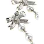 Self-Portrait Crystal Bow Pearl Droplet Earrings