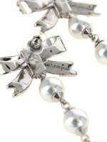 Self-Portrait Crystal Bow Pearl Droplet Earrings