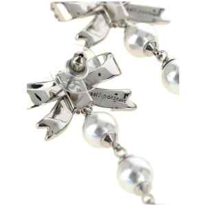 Self-Portrait Crystal Bow Pearl Droplet Earrings