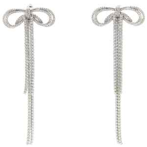 Self-Portrait Double Crystal Bow Earrings
