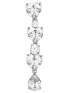 Self-Portrait Crystal Heart Tiered Earrings
