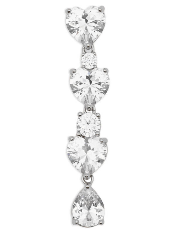 Self-Portrait Crystal Heart Tiered Earrings