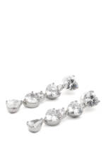 Self-Portrait Crystal Heart Tiered Earrings