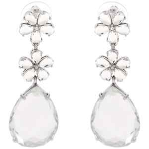 Self-Portrait Crystal Flower Tiered Earrings