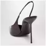 Paris Texas Lidia slingback pumps in ebony patent leather