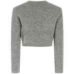 Self-Portrait Grey Fluffy Crystal Trim Cardigan