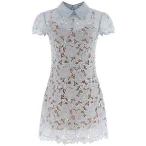 Self-Portrait Blue Guipure Lace Mini Dress