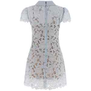 Self-Portrait Blue Guipure Lace Mini Dress