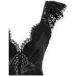 Self-Portrait Black Satin Lace Top