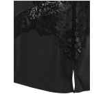 Self-Portrait Black Satin Lace Top