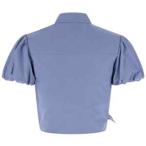 Self-Portrait Blue Cotton Tie Side Top