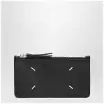 Maison Margiela Black Four Stitches Zip Cardholder