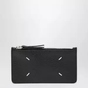 Maison Margiela Black Four Stitches Zip Cardholder