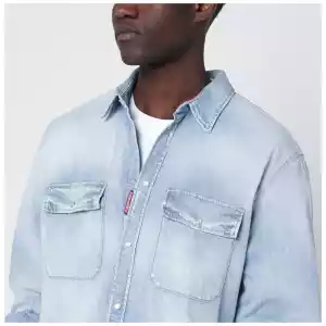 Dsquared2 Light blue washed denim shirt