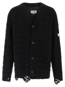 Mm6 Maison Margiela Distressed Wool Cardigan