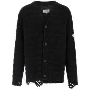 Mm6 Maison Margiela Distressed Wool Cardigan